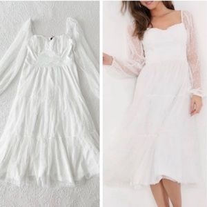 LULU’S Women’s Affectionate Aura White Swiss Dress Size XL